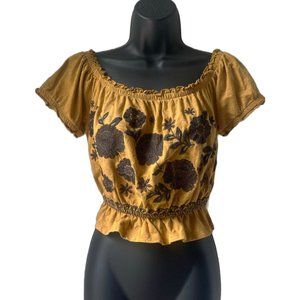 Floral Milkmaid Crop Top size L